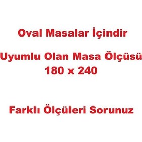 Resim Valerium Kadife Dokulu Oval Masa Örtüsü 230 X 300 Bej 