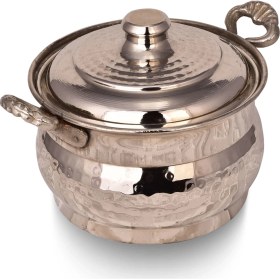 Resim Bakır Maraş Güveç Tencere 2 No 20 Cm. El Dövme Nikel 