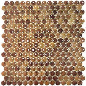 Resim MozaiKristaL Tüm yüzeyler için Ø 22x6mm. P. Krem Kahve, 31,5x31,5x31,5cm. Fileli Cam Mozaik. ( 1 m2 Fiyatıdır ) 