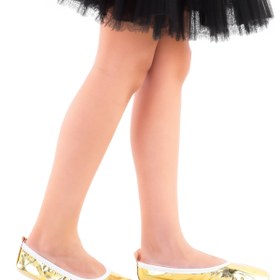 Resim Kiko Kids Prom Kız Çocuk Pisi Pisi Balo Dans Gösteri Ayakkabısı Altın 