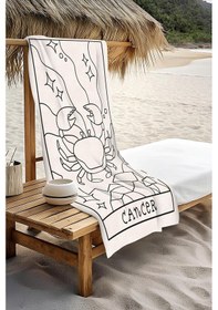 Resim Dijital Baskı Plaj Deniz Havlusu Yengeç Burcu Desenli Peştamal Hvl0045 Renkli 