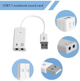 Resim USB Ses Kartı Çevirici 7+1 Dönüştürücü Laptop Harici Ses Kartı Kablolu Beyaz, DRSESKABLO2 