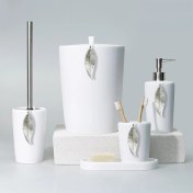 Resim Selim Leaf Banyo Seti Beyaz Gümüş 