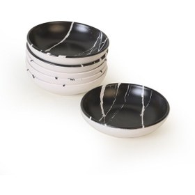 Resim Keramika Mermer Halka Sosluk / Çerezlik 13 Cm 6 Adet 17950-51 