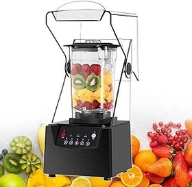 Resim Elektrikli Stand Blender Smoothie Makinesi - 2200 W Ses Geçirmez Ticari Buz Kırıcı, 1,8 L Bardak Ve 5 Ön Ayar, Milkshake, Meyve Ve Sebze Suyu, Sütlü Çay, Kokteyller Için 