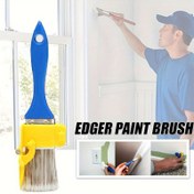 Resim Renk Ayırma Rehberli 1 Takım 2'si 1 Arada Kenar Boyama Fırçası, Dayanıklı Plastik Saplı, Çerçeve, Duvar ve Tavan Kenarı için Çok Amaçlı DIY Boya Aleti, Hafif, Hassas Lateks Boya Ayırıcı Araçlar 