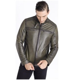 Resim Eskitme Spor Gerçek Deri Mont-yeşil Yeşil 