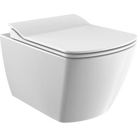 Resim Creavit Elegant Rim-Off Kanalsız Asma Klozet + Elegant Yavaş Kapanan Kapak Set 