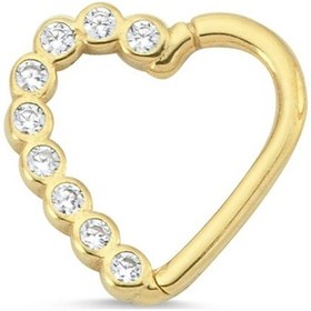Resim Altın Kalp Taşlı Helix Piercing As75Pc Altınsepeti Sarı 