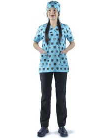 Resim Zarf Yaka Desenli Üst - 2105kedi Köpek-6083 