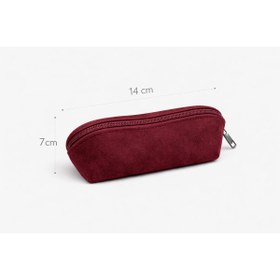 Resim HBS %100 Gerçek Deri Süet Gözlük Kılıfı - 14 × 7 cm 