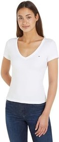 Resim Tommy Jeans TJW SLIM ESSENTIAL RIB V SS Tişört Kadın 