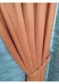 Resim Bbb Petek Kadife Dokulu Fon Perde Tek Kanat 1X2,5 Pileli 