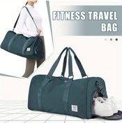 Resim Motion003 1 Adet Tavuskuşu Mavisi Büyük Kapasiteli Nylon Seyahat Bavulu Ayakkabı Gözlüklü Islak Kuru Cep Tavuskuşu Mavisi 