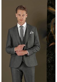 Resim Efor Tk 876 Slim Fit Füme Klasik Takım Elbise Füme 