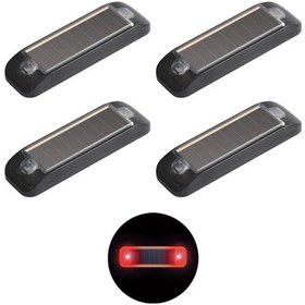Resim Cloudstore 4 Adet Kırmızı Solar Çalıntı Önleme Lambası Araç İçi Led Sensörlü Park Aydınlatma 
