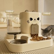 Resim Büyük Kapasiteli 2'si 1 Arada Otomatik Kedi Yemlik ve Su Dağıtıcısı - Kuru/Isılmış Ayrımı, Dayanıklı PP Malzeme, İç Mekan Evcil Hayvanların Susuzluğunu ve Sağlıklı Yemlerini Gidermek İçin İdeal, Pil Gerektirmez - Seyahat Dostu, Kedi Yemi 