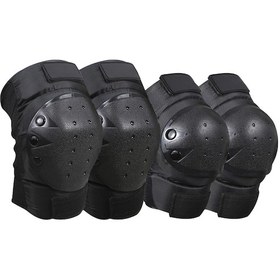 Resim Shineyee Motorsiklet Bisiklet İçin 4 Parça Koruyucu Set - Diz Ve Dirsek Koruyucuları, Eva + Pe Malzeme, Spor Aktivite Koruma Siyah 