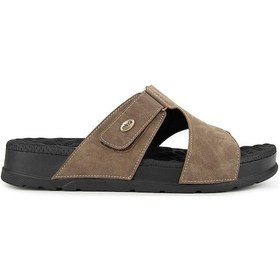 Resim Muya Orka Anatomik Taban Topuk Dikeni Erkek Terlik Vizon 