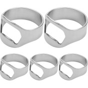 Resim Sagrado 5x Gümüş Paslanmaz Çelik Metal Parmak Başparmak Anahtarlık Yüzük Bira Şişe Açacağı Bar (Yurt Dışından) 