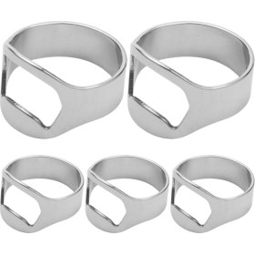 Resim Sagrado 5x Gümüş Paslanmaz Çelik Metal Parmak Başparmak Anahtarlık Yüzük Bira Şişe Açacağı Bar (Yurt Dışından) 