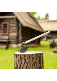 Resim Kayı Iyı Damgalı Nacak, Ay Balta - Çekiç Başlı, Küçük Boy, Ahşap Saplı 40 Cm 