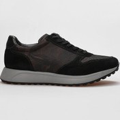 Resim Cabani Hakiki Deri Siyah Kamuflaj Bağcıklı Erkek Spor Ayakkabı Siyah 