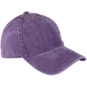 Resim Genel Markalar Arel - Mor Eskitme Kumaş Erkek Kadın Klasik Vintage Yıkanmış Pamuklu Beyzbol Şapkası, Ayarlanabilir 