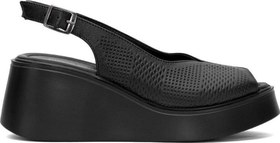 Resim Pierre Cardin Pc-54587 Kadın Hakiki Deri Dolgu Topuk Sandalet Siyah 