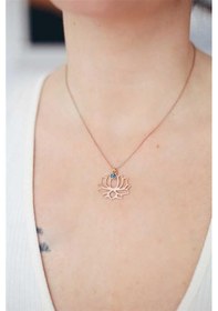 Resim Nazar Boncuklu Lotus 925 Ayar Gümüş Çiçeği-1797 