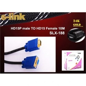 Resim S-Link Slx-188 Vga F/M 15P 10M Monitör Kablosu 