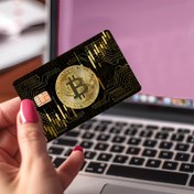Resim Dayanıklı Çizilmeye Dayanıklı PVC Benzersiz Bitcoin İlhamlı Kredi Kartı Stickeri Küçük Çip Kartı, Debit Kartı Sticker Cilt - Su Geçirmez, Holografik Vinil Stickerler 