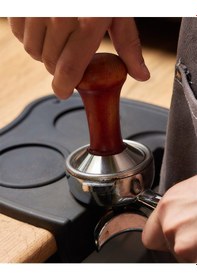 Resim Barista Ahşap Saplı Tamper Ahşap Gümüş 