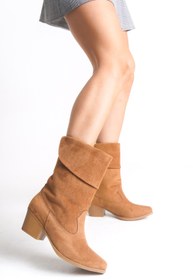 Resim Riccon Kadın Kısa Western Çizme 0012891 Taba Süet 