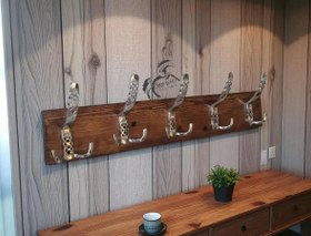 Resim Ahşap Askı, Havlu Askısı, Fincan Bardak Kupa Askısı, Banyo Askısı, Bornoz Askısı Duvara Monte 