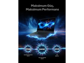 Resim Game Garaj Slayer5 9XL-5090 C6 Intel Ultra 9 275HX 32GB Ram 1tb SSD RTX5090 17" Qhd+ IPS 240Hz Freedos Gaming Laptop 