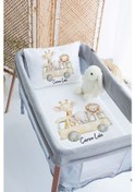 Resim Lilabio %100 Pamuk Saten İsme Özel İsimli 70x120 Park Yatak Nevresim Seti Safari Arabası 