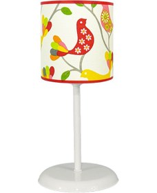 Resim Şenay Aydınlatma Modern Metal Ayak Kumaş Abajur-Sarı Kuş Diğer 