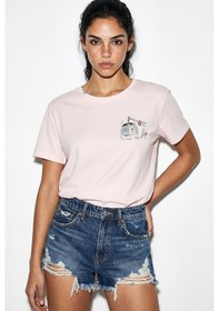 Resim Shade Kadın Pamuk El İşi Minimal Nakış Detaylı Tasarım T-shirt 1003 60282051 - Toz Pembe L 