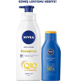 Resim Nivea Q10 Sıkılaştırıcı Vücut Losyonu 400 ML + Güneş Losyonu Spf50 100 ML 
