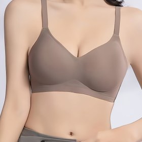 Resim Kadınlar İçin Telsiz Push-Up Sütyen - Kaldırma ve Destek, Pilling Yapmayan Günlük Sütyenler, Ayarlanabilir Askı, Bej Renk - Kolaltı Sarkması Yok, Yumuşak Dolgulu Kaplar ile Doğal Hacim - Resmi/Ofis/Günlük Kullanım için Şık Sütyenler, Strapless Push Up Sütyen, Ofis Giyimi, Pürüzsüz Kumaş, Rahat Kalıp, Her Gün Konfor 