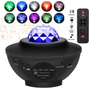 Resim Projektör Gece Lambası Bluetooth Hoparlör Disko Topu Galaksi Işıkları Uzaktan Kumandalı 