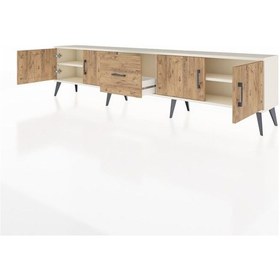 Resim Arges Tv Ünitesi 2 Raflı Tek Çekmeceli 4 Kapaklı 220x30x51 Aytaşı-çam Atlas Çam/atlas Çam - Aytası 