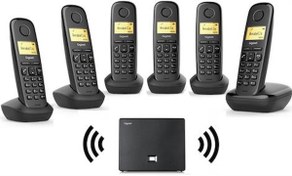 Resim Gigaset 6 Dahili Dect Telsiz Kablosuz Telefon Santrali Siyah 