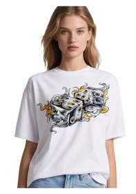 Resim Zar Oversize Unisex T-shirt Beyaz 
