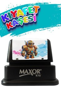 Resim Maxor Kaşe Kıyafet Kaşesi Robot Temalı Öğrenci Kaşesi / Kıyafet Etiketi / Kumaş Kıyafet Kaşesi 