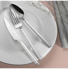 Resim Kütahya Porselen Athena 84 Parça Çatal Kaşık Bıçak Takımı Gümüş 