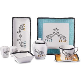 Resim Korkmaz Link Collection 28 Parça A8584 Kare Kahvaltı Takımı Çok Renkli 