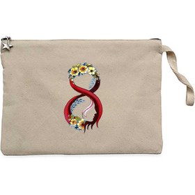 Resim Women’s Day Özel Krem Clutch Astarlı Cüzdan / El Çantası - Krem 