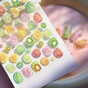 Resim Yaz Limonu, Portakal, Kivi, Üzüm Stickerları - Yeniden Kullanılabilir Kendinden Yapışkanlı Karikatür Meyve Tasarımı, Parlak Bitiş, Kokusuz, Kendin Yap Tırnak Sanatı Süslemeleri, Tırnak Stickerları, Canlı Tırnak Sanatı, Kendinden Yapışkanlı Stickerlar 